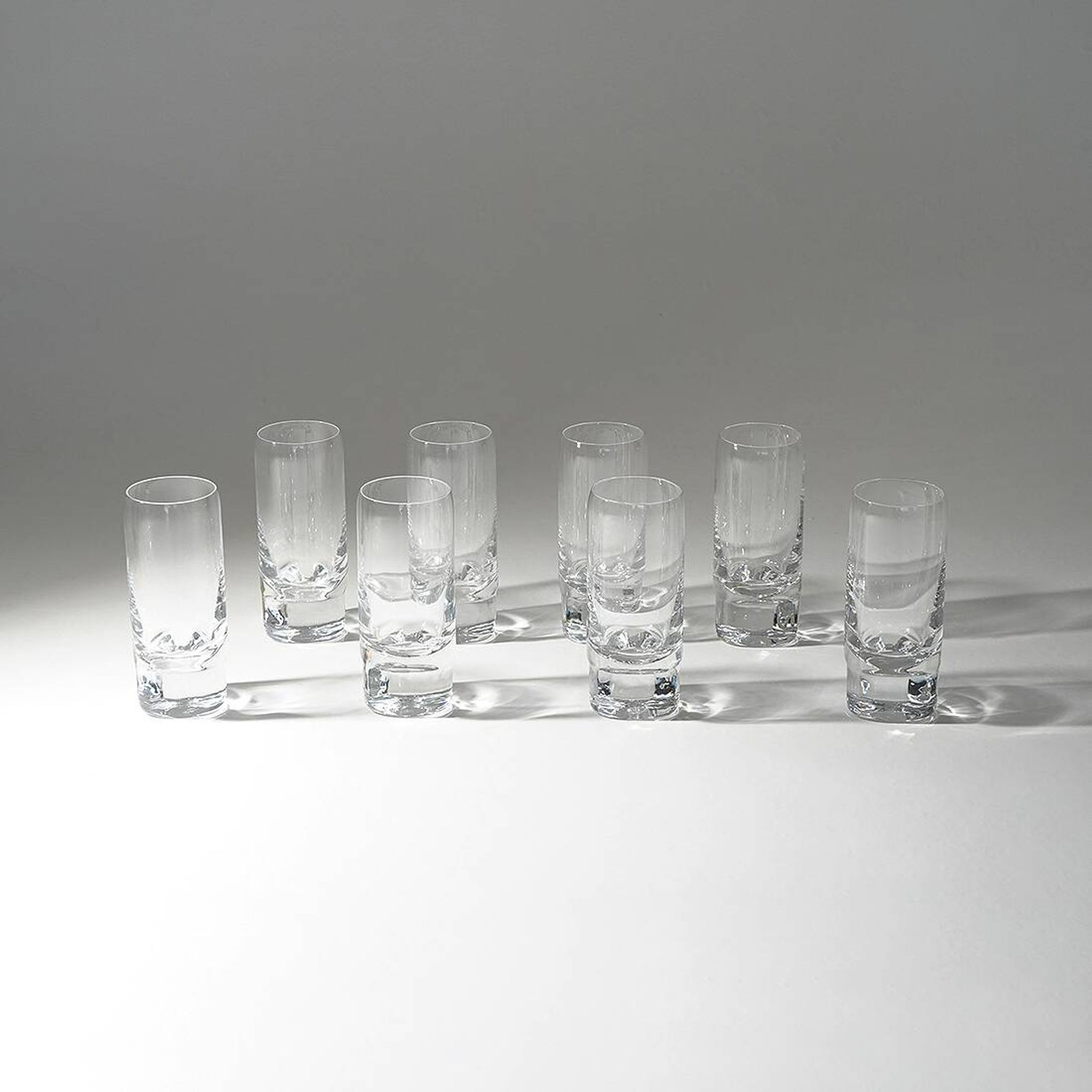 8 “Pitagora Highball” glasses by Marco Zanuso for Arnolfo di Cambio, 1970s
