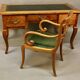 Bureau plat en merisier et son fauteuil