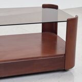 Italian wooden coffee table with drawers from the 80s