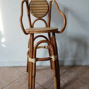 Chaise haute en rotin pour enfant