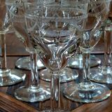 Set of 8 engraved crystal glasses – Louis XVI style