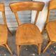 (Lot) 5 honey-coloured bistro chairs