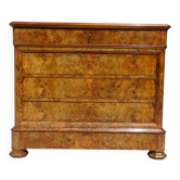 Commode Louis Philippe en loupe de noyer