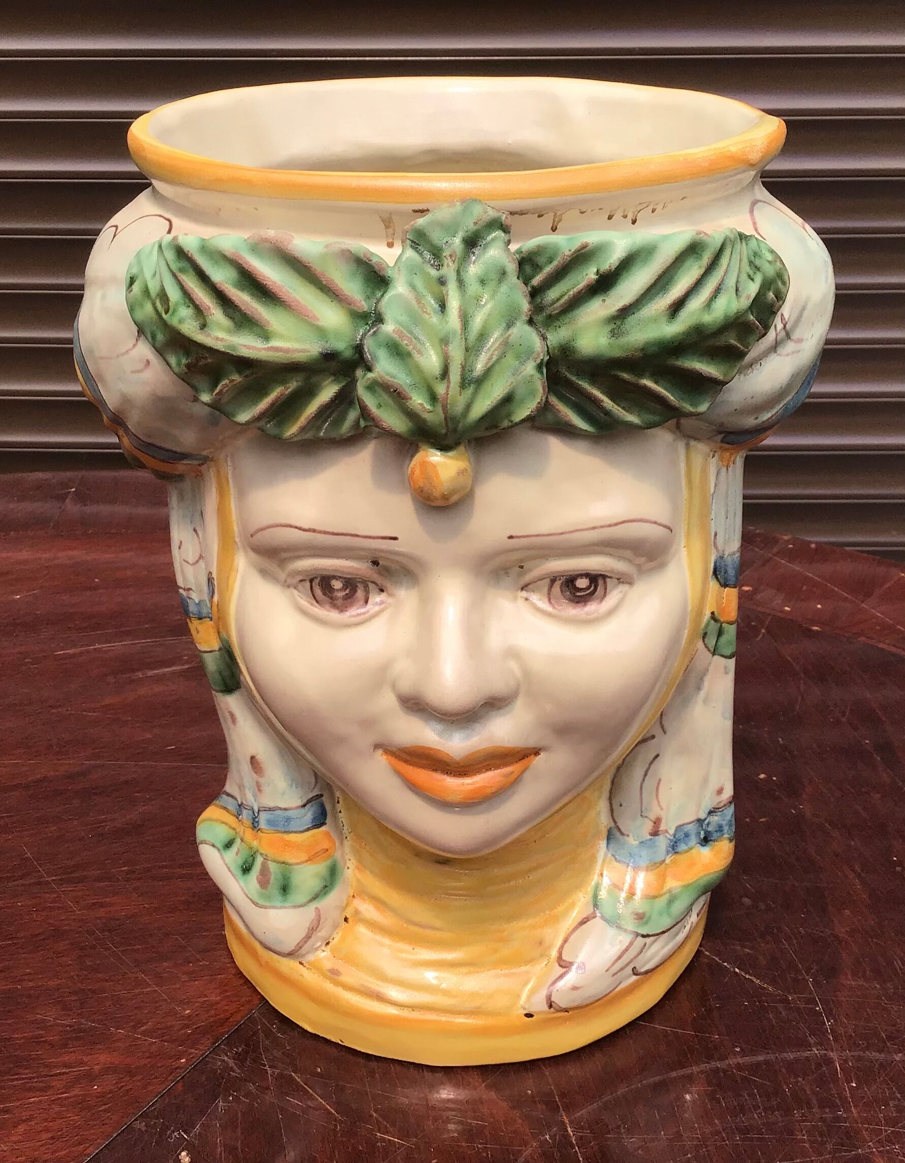 Anthropomorphic pot cache in traditional majolica of Caltagirone