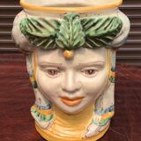 Anthropomorphic pot cache in traditional majolica of Caltagirone