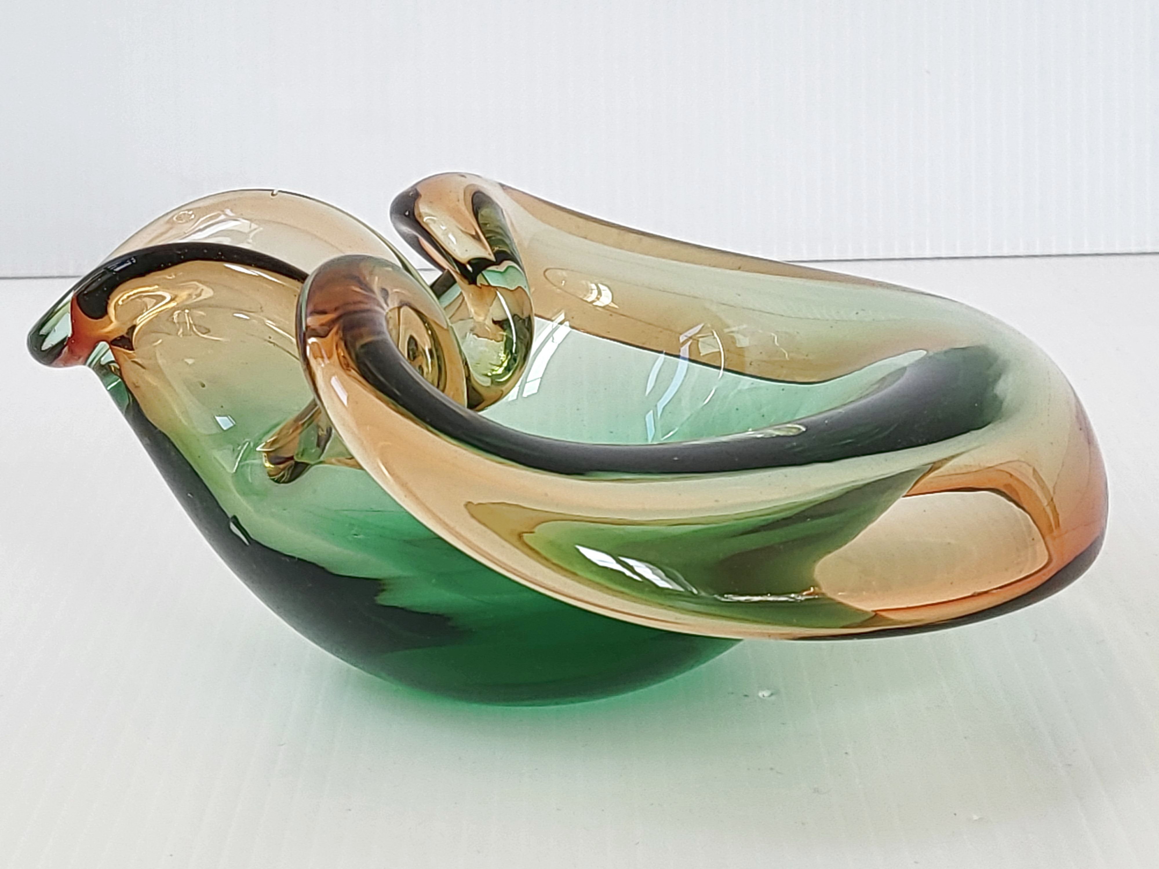 Vintage murano glass pouch tray 1960