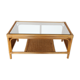 Braided rattan coffee table