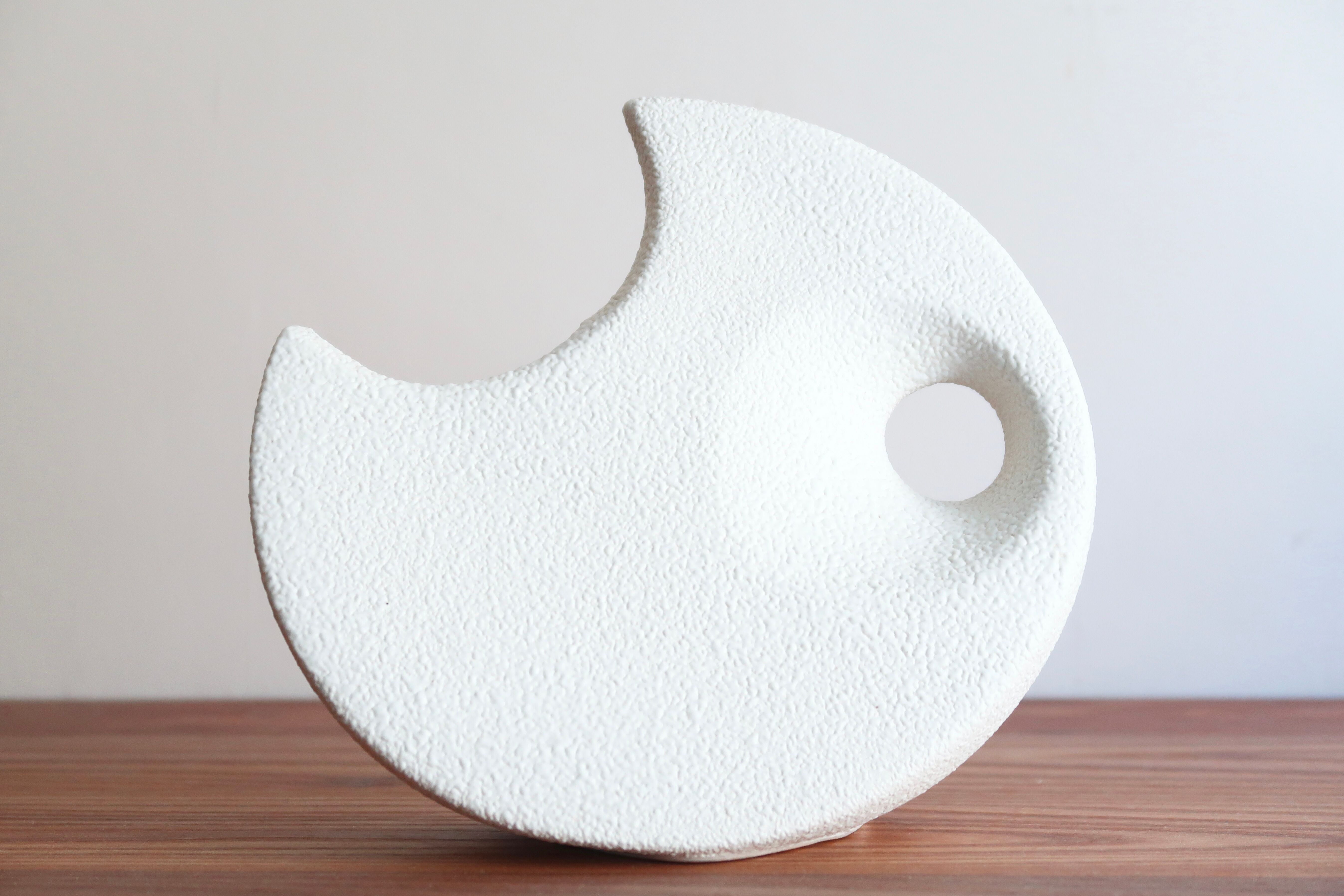 White ceramic vase by Roberto Rigon, Bertoncello, 60s