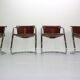 Set of 4 leather dining chairs for Cidue, 1970s, Italy