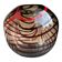 Abstract vase in smoked Murano glass and red reeds