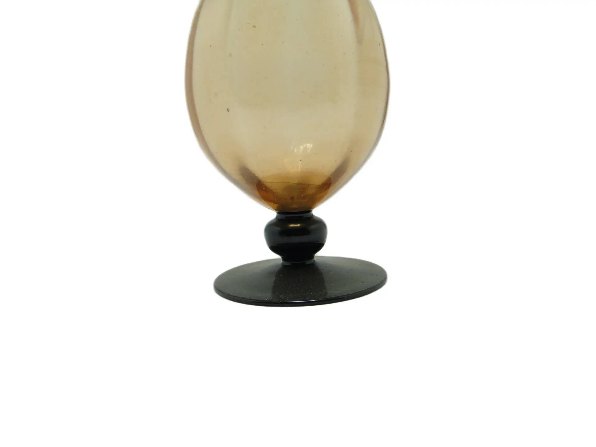 Art Deco decanter, pink glass, Poland, 1930s.