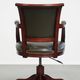 Green Cowhide Leather and Wooden Office Chair in English Style on Casters