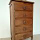 Rustic chic 5-drawer chest of drawers in solid wood