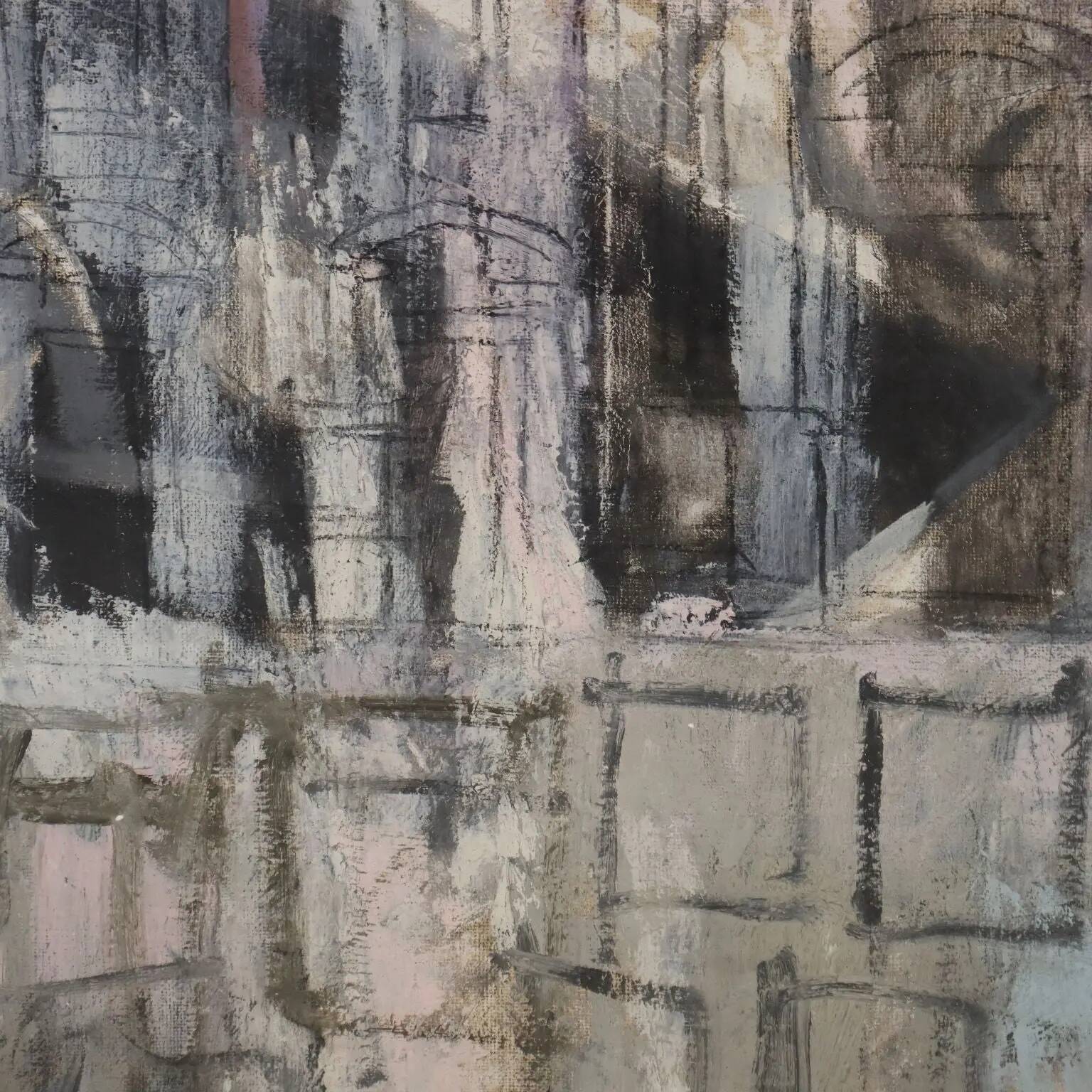 Contemporary painting signed Attilio Rossi, oil on canvas, 1980s.