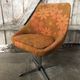 Old chair shell fabric flowers orange