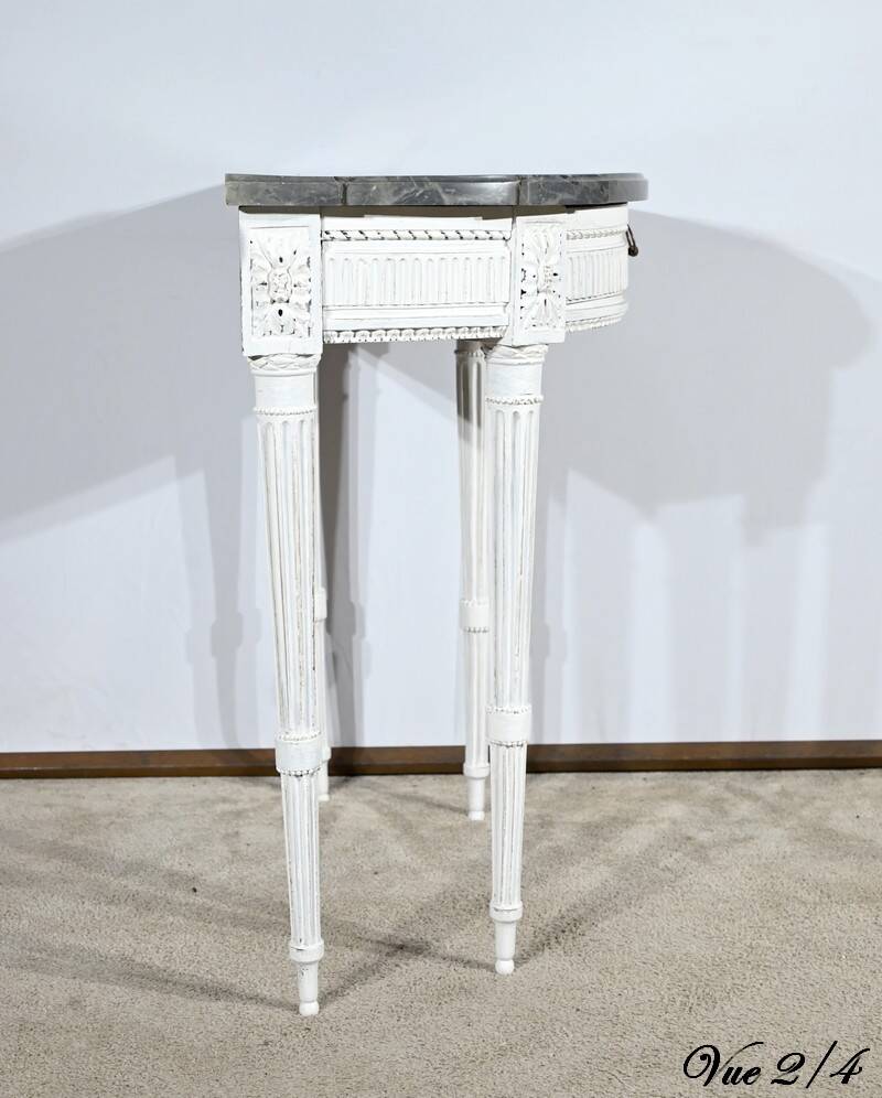 Half-Moon Console in Rechampi Wood, Louis XVI style – Early 19th century