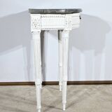 Console demi-lune en bois rechampi, style Louis XVI, début XIXème