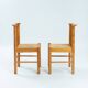2 vintage chairs in pinewood with braided seat, 1970s