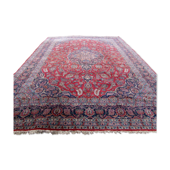 Ancient persian kashan handmade carpet 234cm x 436cm 1920s