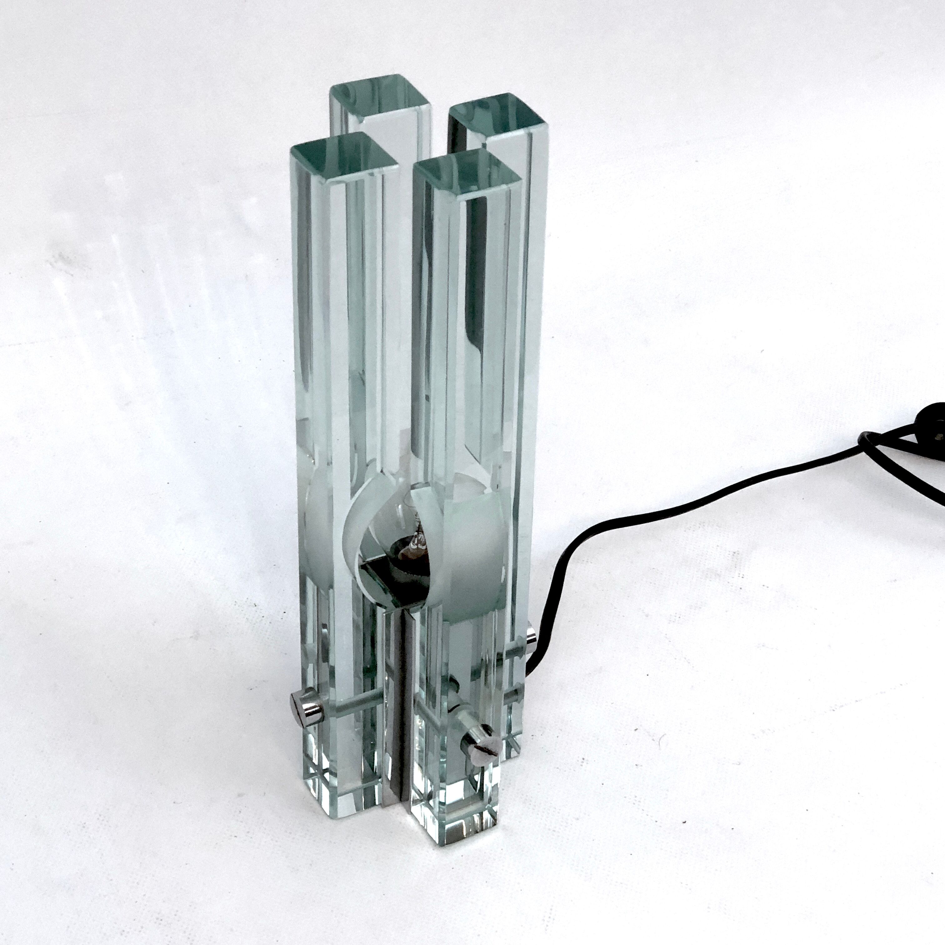 Gallotti e Radice, Vintage glass table lamp from 70s