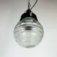Industrial Bakelite Pendant Light with Ribbed Glass, 1970s