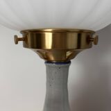Lampe à poser en céramique fleurs globe plissé