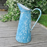 Pitcher enamelled blue and white 30s 40s
