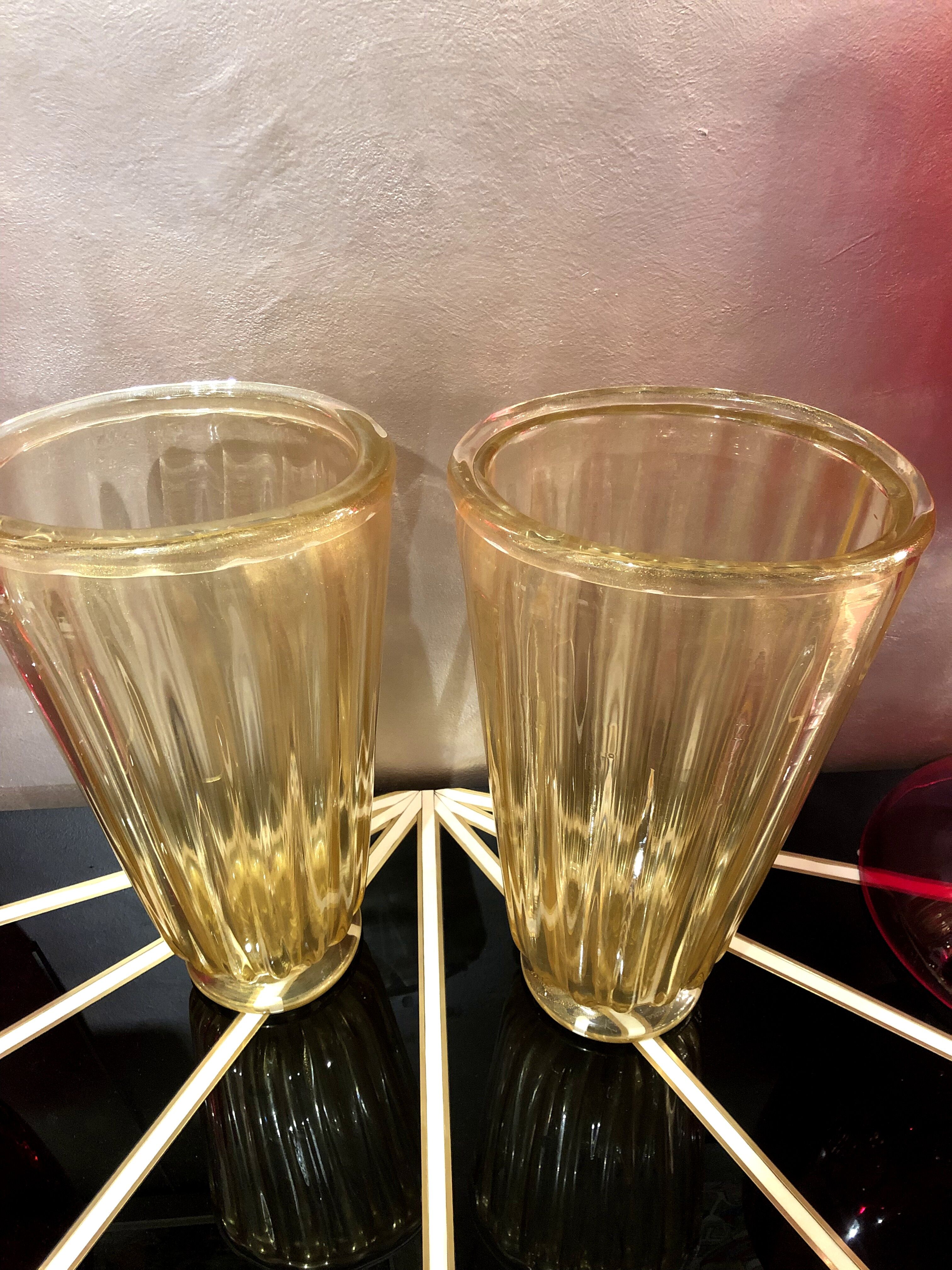 Pair of Murano glass vases