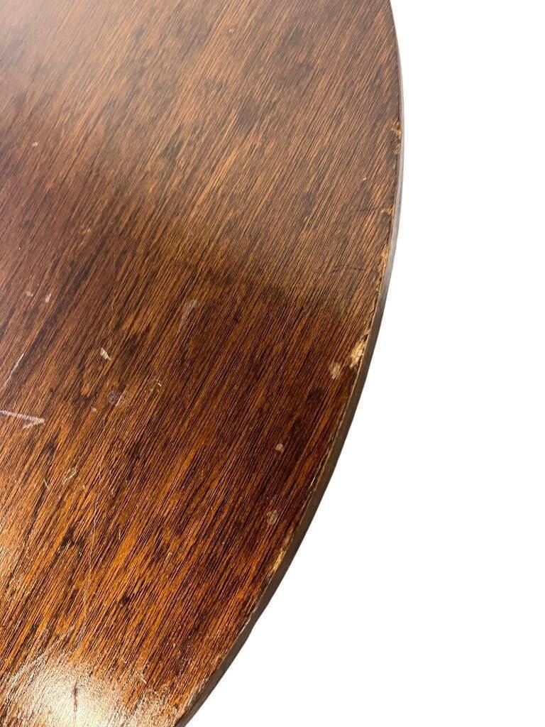 Table bistrot ronde française vintage avec cadre en fonte