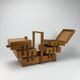 Vintage beech sewing box in honey colour