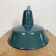 Large Industrial Petrol Enamel Factory Pendant Lamp, 1960s