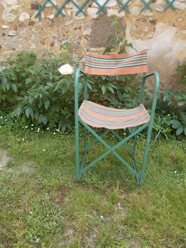 Ancien fauteuil camping vintage