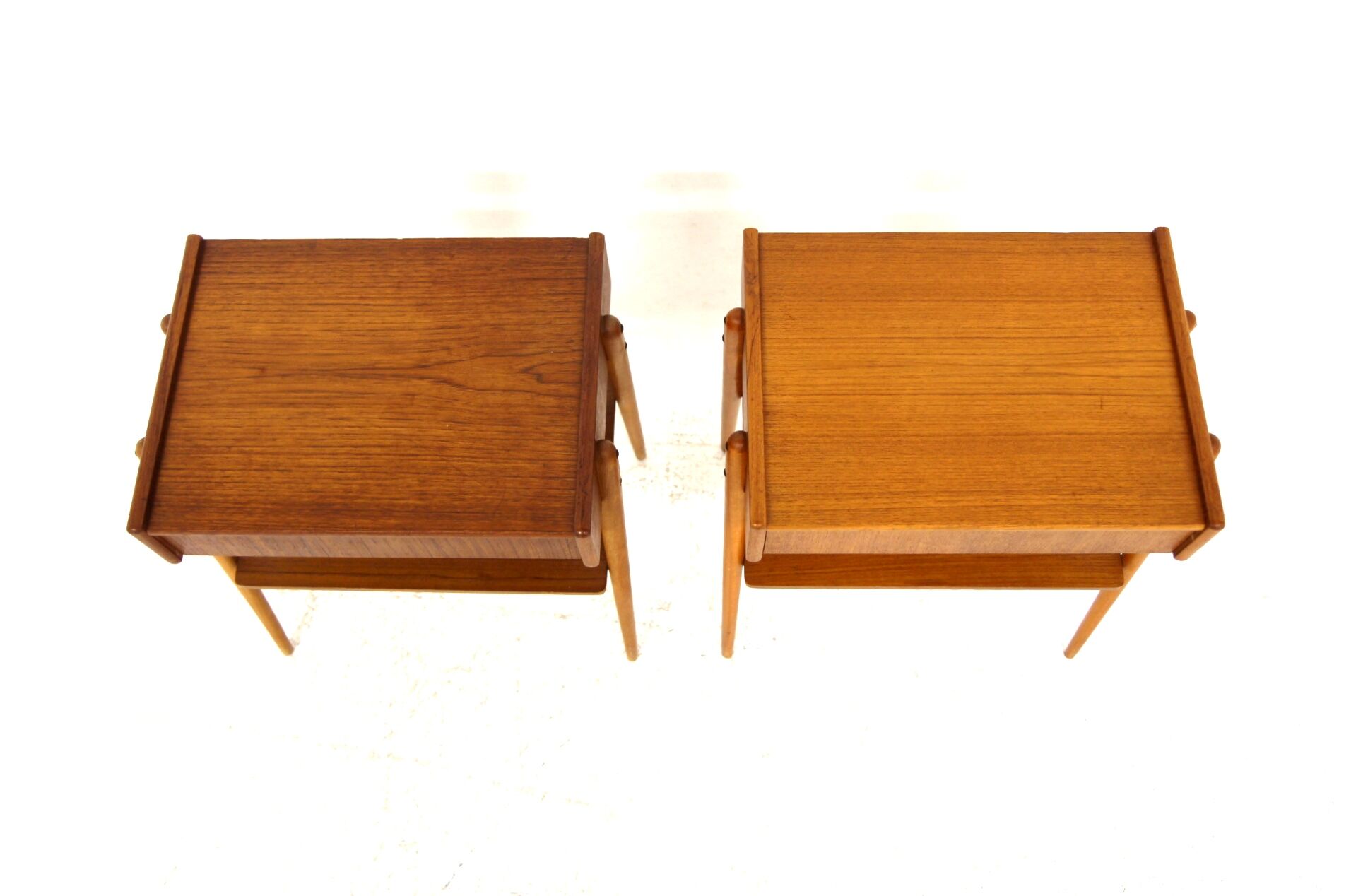 Set of 2 Scandinavian teak bedside tables, Carlström, Sweden, 1960