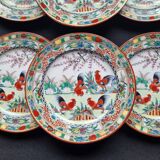 Set of 6 vintage (1970) hand-painted dessert or appetizer plates