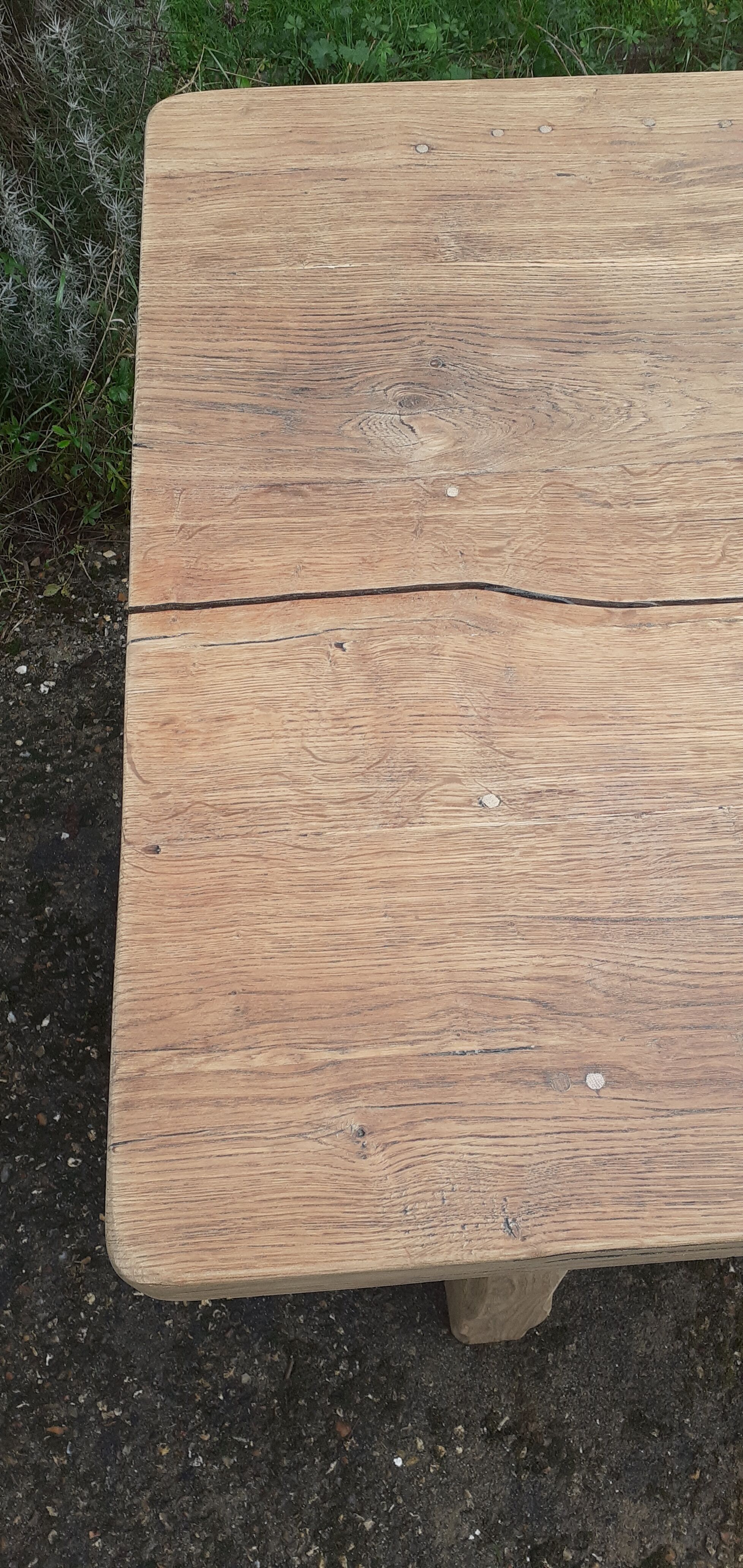 Farm table 2 drawers solid oak raw wood