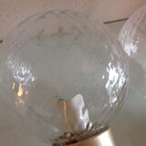 Pair of glass and gilded wood globes /vintage 60-70
