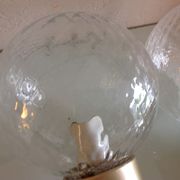 Pair of glass and gilded wood globes /vintage 60-70