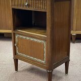 Art deco bedside table in mahogany and marble top