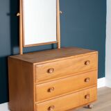 Vintage Restored Ercol Windsor Model 483 Vanity Chest Of Drawers With Mirror