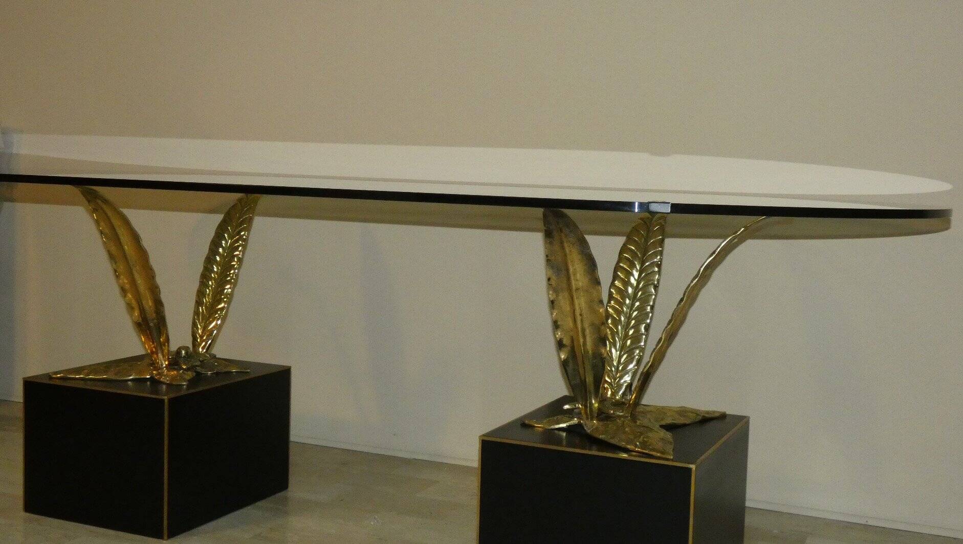 Bronze, brass and crystal table by Gianni Versace for Versace Home, Italy, 1980s.