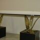 Bronze, brass and crystal table by Gianni Versace for Versace Home, Italy, 1980s.