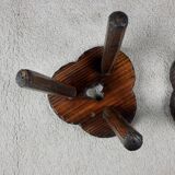 Pair of wooden stools, Spanish folk art