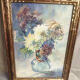 Bouquet of flowers golden frame