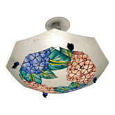 Art déco, suspension verre émaillé signée Loÿs Lucha vers 1930