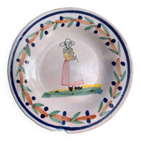 Mini earthenware plate Quimper signed PB