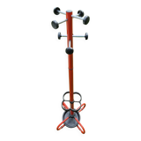 Red metal coat rack, vintage 1980s