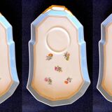 3 old saucers breakfast set porcelain limoges manufacture georges boyer xxth