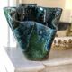 Glazed green/blue vase sculpture