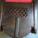 Old Indian armchair carved wood and pink braided rope India antics