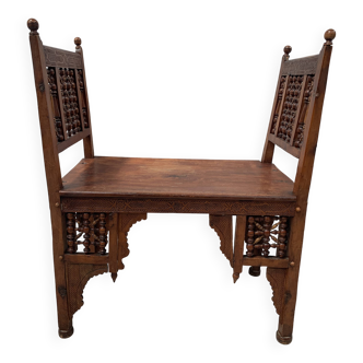 Oriental style stool in exotic wood, 20th century